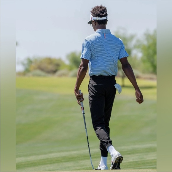 Rhoback Blue and White Striped Polo Shirt - Picture 5 of 8
